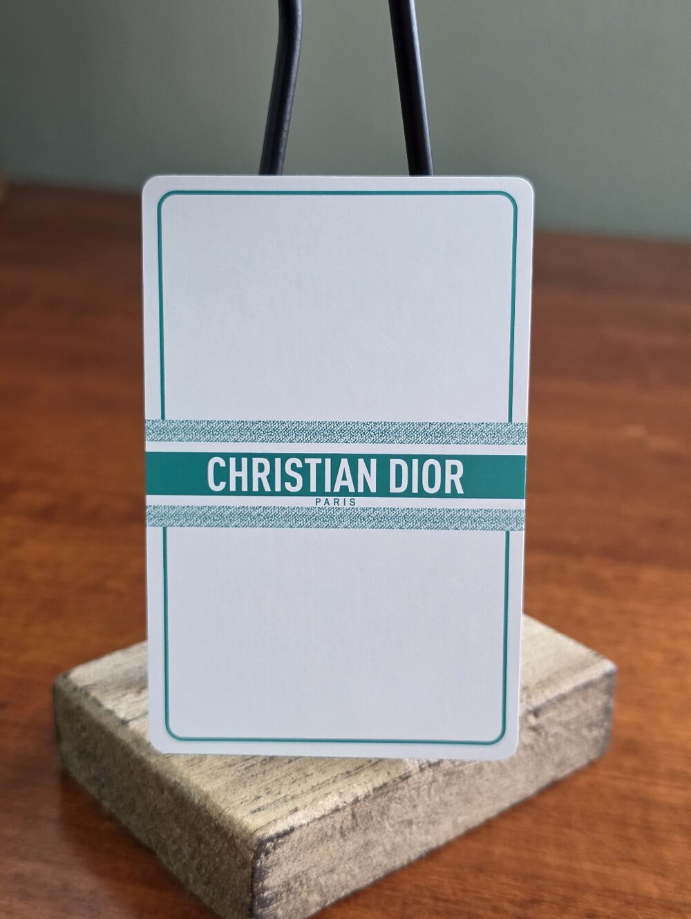 Christian Dior Paris Seven of Spades Playing Card Teal Vintage Collectible